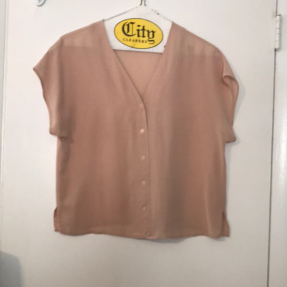 Silk cream Oleg Cassini blouse 10